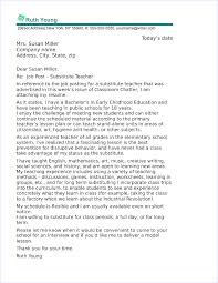 Substitute Teacher Cover Letter Sample