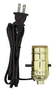 Check spelling or type a new query. Creative Hobbies M995n Instant Lamp Kit Bright Brass Plated Push Thru On Off Medium Base Lamp Socket Is Pre Wired With 6 Foot Brown Lamp Cord With Polarized End Plug Walmart Com
