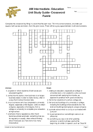 Maybe you would like to learn more about one of these? Am Intermediate Education Unit Study Guide Crossword Puzzle Crossword Worksheet Quickworksheets