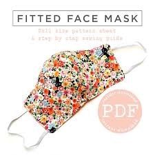 Please click to download and print separately. Fitted Face Mask Pattern Pdf Face Mask 2 Styles 4 Sizes Re Uasble Mask Pattern Easy Face Mask Pattern 3 Layer Face Mask Pattern In 2020 Easy Face Masks Mask Face Mask