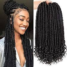 Black And Blonde Crochet Faux Locs 6packs Goddess Faux Locs Crochet Hair 16 Inch Straight Goddess Locs With Curly Ends Synthetic Cro Faux Locs Hairstyles Box Braids Medium Length Locs Hairstyles