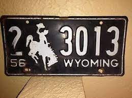 Vintage License Plates Metal 1956 Wyoming License Plate Classic Car Memorabilia Ebay Car Memorabilia License Plate Classic Cars