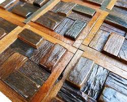 Each panel is handmade and unique. Wall Mosaic Tiles Reclaimed Wood Mosaic Old Boat Mosaic Wood Art