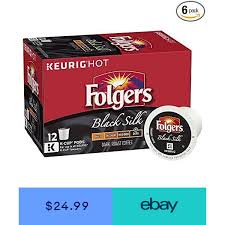 Folgers Black Silk Coffee Dark Roast K Cup Pods Keurig 72 Count 6 Boxes Of 12 Folgers Coffee Folgers Dark Roast Coffee