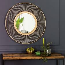 Miroir Rond Ondulation Metal Doree Diam 80 Cm Leroy Merlin En 2020 Miroir Rond Miroir Entree Miroir