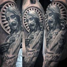 The most frequent cause for getting such a tattoo is they can be concealed very easily. Shaded Black And Grey Jesus Sleeve Tattoo Ideas For Men Sacred Heart Tattoos Upper Half Sleeve Tattoos Half Sleeve Tattoos Designs