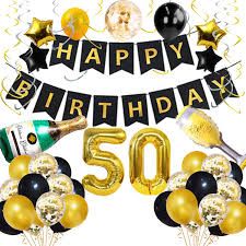 Fancy tiger clothing, a boutique for the modern man & woman. 50th Birthday Decorations For Her Him Men Women Happy Birthday Banner Number 50 Balloons Kit Black Gold Hanging Swirls Party Favors Supplies Gifts Cheers 50th Years Confetti Celebration Amazon In Toys