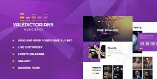 Valedictorians Entertainment Creative Wordpress Theme Music And Bands Entertainment Band Website Website Template Creative Wordpress Themes