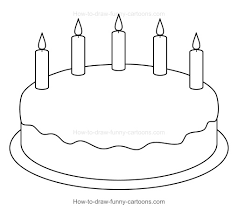 Birthday cake coloring page free drawing kids clip art. How To Draw A Cartoon Birthday Cake