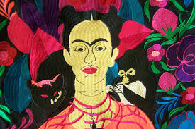Frida! Large Embroidered Leather Shoulder Bag Purse, Lined Interior, 2  Zipper Pouches, Frida Kahlo