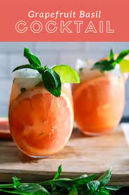 Grapefruit Basil Greyhound Summer Cocktail Recipe Swift Recipe Summer Cocktail Recipes Healthy Cocktails Cocktail Recipes
