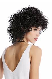 Wearing black hair with platinum highlights is a chic way to flaunt a dimensional color. Wig Ladies Women Black Curly Frizzy Curls Voluminous Afro Caribbean Latin Beauty Greek Goddess