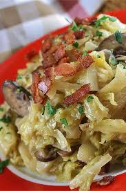 Southern Fried Cabbage With Bacon Mushrooms And Onions Recipe In 2020 Bacon Fried Cabbage Cabbage And Bacon Southern Fried Cabbage