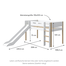 Dabei führen wir neben herkömmlichen maßen wie. Flexa Nor Halbhohes Bett Mit Senkrechter Leiter Und Rutsche Kidswoodlove