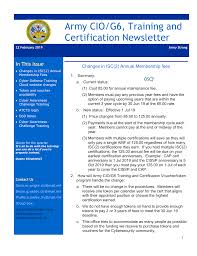 Army Ciog6 Training And Certification Newsletter 22 Feb 19