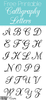 Free Printable Calligraphy Letters Lettering Alphabet Calligraphy Worksheet Stencils Printables
