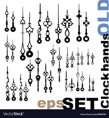 Clock hands or clock needles fancy clock hands. Old Vintage Clock Hands Mega Kit Royalty Free Vector Image Vintage Clock Clock Hands Old Clock
