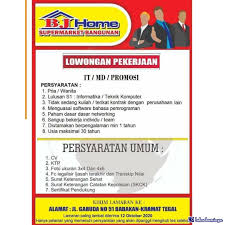 Lowongan kerja manado, sulawesi utara saring. Lowongan Kerja Bj Home Supermarket Bangunan Oktober 2020