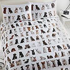 Black And White Duvet Cover Double All Over Dogs Cute Puppy Print White Quilt Duvet Cover Bedding Set Double By Tony S Textiles Quilted Duvet Cover Duvet Bedding Duvet Covers