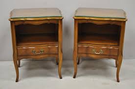 A bedside table is a place to put a reading lamp and a book. Pair Of Cherrywood French Provincial Nightstand Bedside Tables White Furniture At 1stdibs