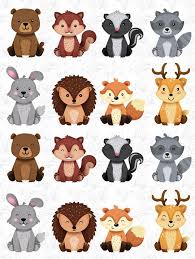 Satz von 4 waldtiere kindergarten zum ausdrucken birken. Waldtiere Clipart Niedlicher Aufkleber Waldfreundaufkleber Tierfreundin Freundliches Tier Dig Nursery Decor Woodland Animals Cute Stickers Baby Shower Woodland