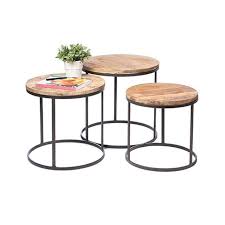 Round Rustic Nesting Tables Set Of 3 Nesting Tables Nesting Tables Living Room Table
