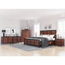 Industrial bedroom design is an urban signature that combines simplicity and authenticity. Kagawa 5 Piece Industrial Bedroom Set