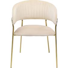 Relax and enjoy the sun in comfort and style. Chair With Retro Cream Velvet Armrests Belle Kare Design