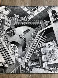 The Art Of The Impossible Mc Escher And Me M C Escher Stairs Relativity Marked Mce Vii 53 Vintage Mid Century Modern Ebay Escher Art Mc Escher Art Mc Escher