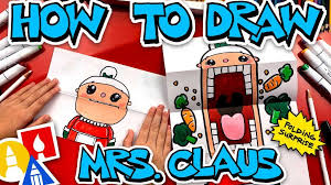 How To Draw Crazy Veggie Mrs Claus Puppet Folding Surprise Art For Kids Hub Art For Kids Hub Holiday Art Projects Lego For Kids