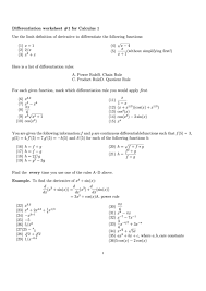 They are adobe acrobat files and a couple of word files. Derivative Worksheet Calculus Printable Pdf Download