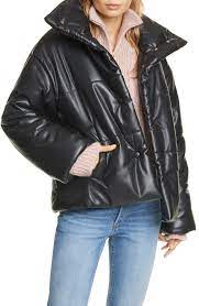 Nanushka Hide Faux Leather Puffer Jacket Leather Puffer Jacket Celebrities Leather Jacket Fashion Clothes Women