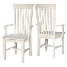 International Concepts Unfinished Olanta Tall Mission Dining Arm Chair In 2021 Solid Wood Dining Chairs Dining Chairs Furniture