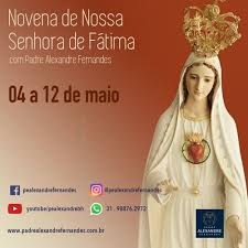 Sob o braço esquerdo, umas letras grandes, como se fossem de água cristalina que corria para cima do altar, formavam as palavras. Novena Em Honra A Nossa Senhora De Fatima Com Padre Alexandre Fernandes By Padre Alexandre Fernandes