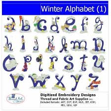Der entwurf wurde erstmals 1950 in der von . Embroidery Design Set Winter Alphabet 1 26 Designs 9 Formats Usb Stick Ebay