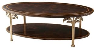 Polished white finish adds to is minimalistic look. Theodore Alexander Althorp Living History Palm Room Oval Cocktail Table Tropical Coffee Tables By Unlimited Furniture Group Houzz