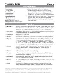 A very big branch learning objectives. One Big Party Icivics