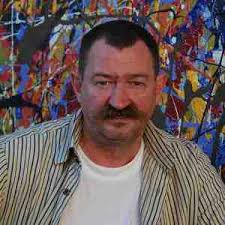 DENIS DE GLOIRE "Purple pearl" doek 180x180cm.