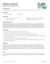 Free Moles In Space Activity Chemistry Teacher Science Chemistry Chemistry