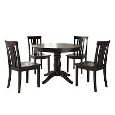 Lexington 5 Piece Wood Dining Set Round Table And 4 Slat Back Chairs Black Walmart Com Walmart Com In 2020 Dining Set Round Dining Table Dining