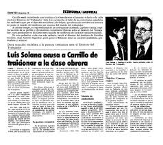 Luis Solana acusa a Carrillo de traicionar a la clase obrera