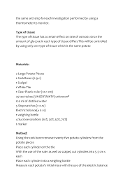 Biology lab report on photosynthesis. Osmosis Lab Report