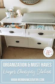 Diaper Changing Station Organization Must Haves Momma Mcgover In 2020 Diaper Changing Station Organization Baby Changing Table Organization Diaper Changing Station