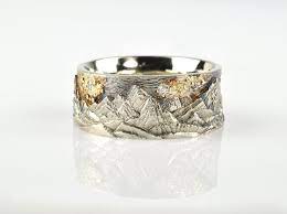 Waylon Rhoads Original Mountain Landscape Ring With Gold Fusion An Gold Diamond Wedding Band Rose Gold Wedding Band Diamond White Gold Engagement Rings Vintage