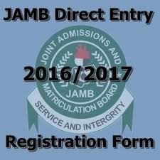 Direct Entry 2016 2017 Registration Form Is Out Jamb direct entry is mainly for those that already possess a diploma certificate and wishes to go for a degree programme in the university. online dailys