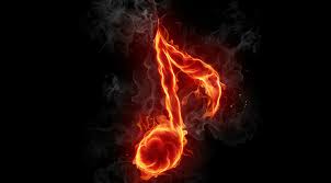 1200 x 1200 jpeg 209 кб. A Musical Note In Flames On The Black Background