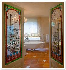 Beach French Doors Mural Google Search Stained Glass Door Glass Bathroom Door Eclectic Bathroom Design