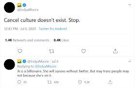 No, cancel culture doesn't exist. Wokal Distance On Twitter 1 In Picture 1 Aoc Says Cancel Culture Doesn T Exist In Picture 2 Charles Blow Says Cancel Culture Doesn T Exist In Picture 3 Indya Moore Says Cancel Culture