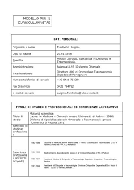 Modello Per Il Curriculum Vitae Portale Del Medico Di Famiglia