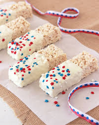 Patriotic Rice Krispie Treats Recipe Recipe 4th Of July Desserts Rice Krispies Rice Krispy Treats Recipe